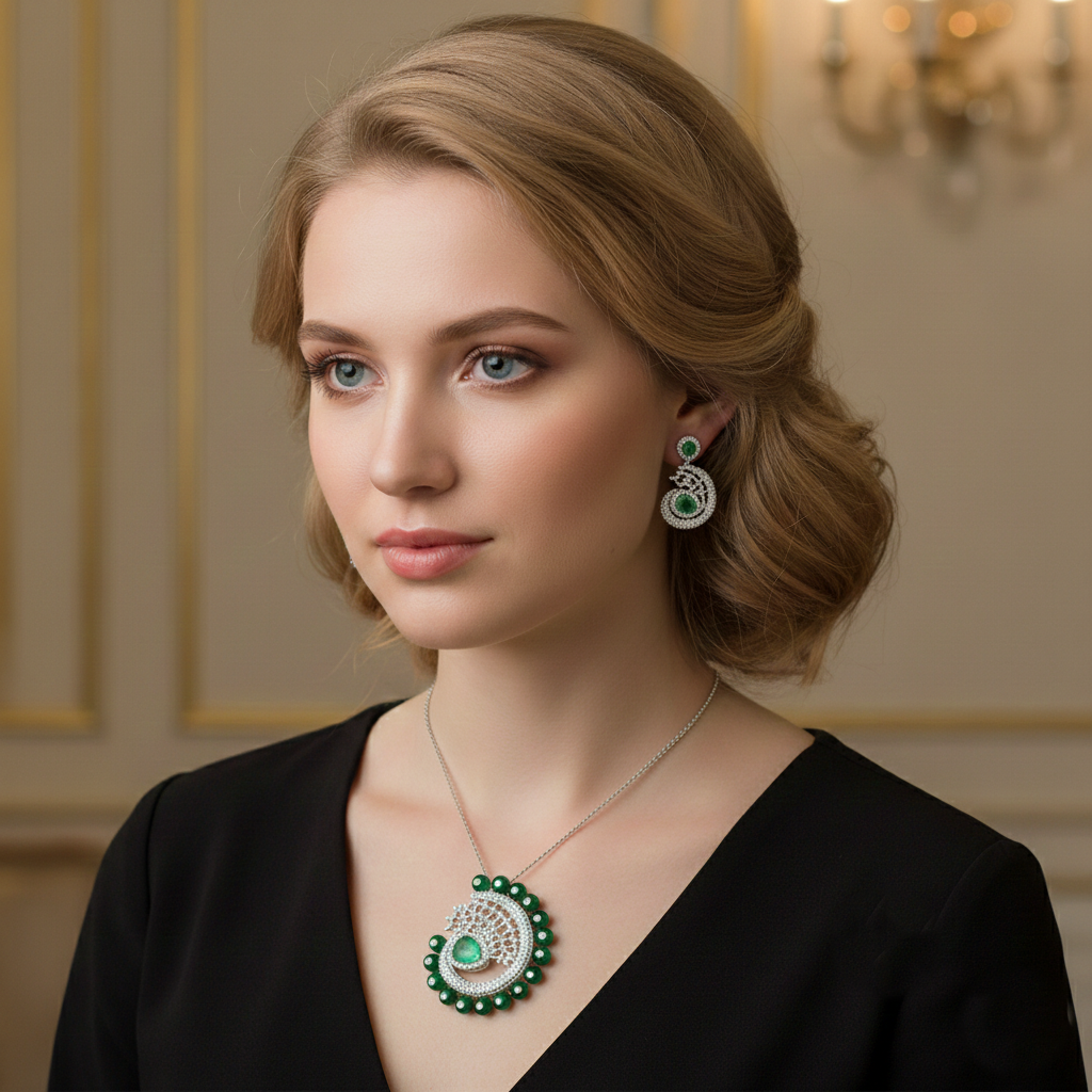Elegant Silver Pendant Set