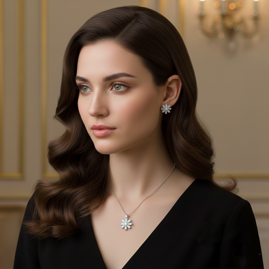 Sigor 925 Silver Pendent set Classic Diamond Glow (without chain )