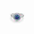 Elegant Multicolor Halo 925 Silver Ring