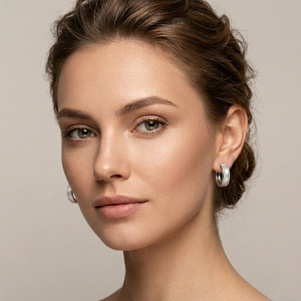Elegant Mother of Pearl Bali Earrings in 925 Silver