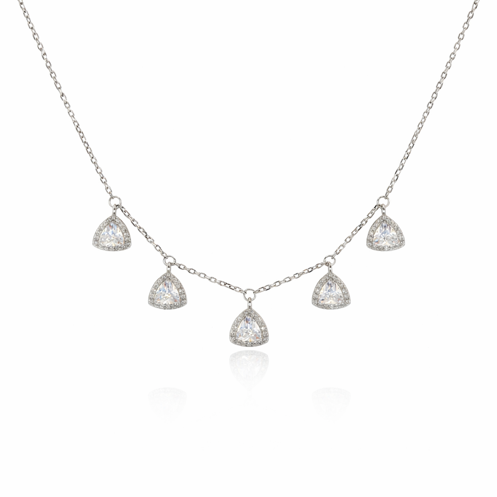 SIGOR 925 Silver Fancy Multi Charm Necklace for Women