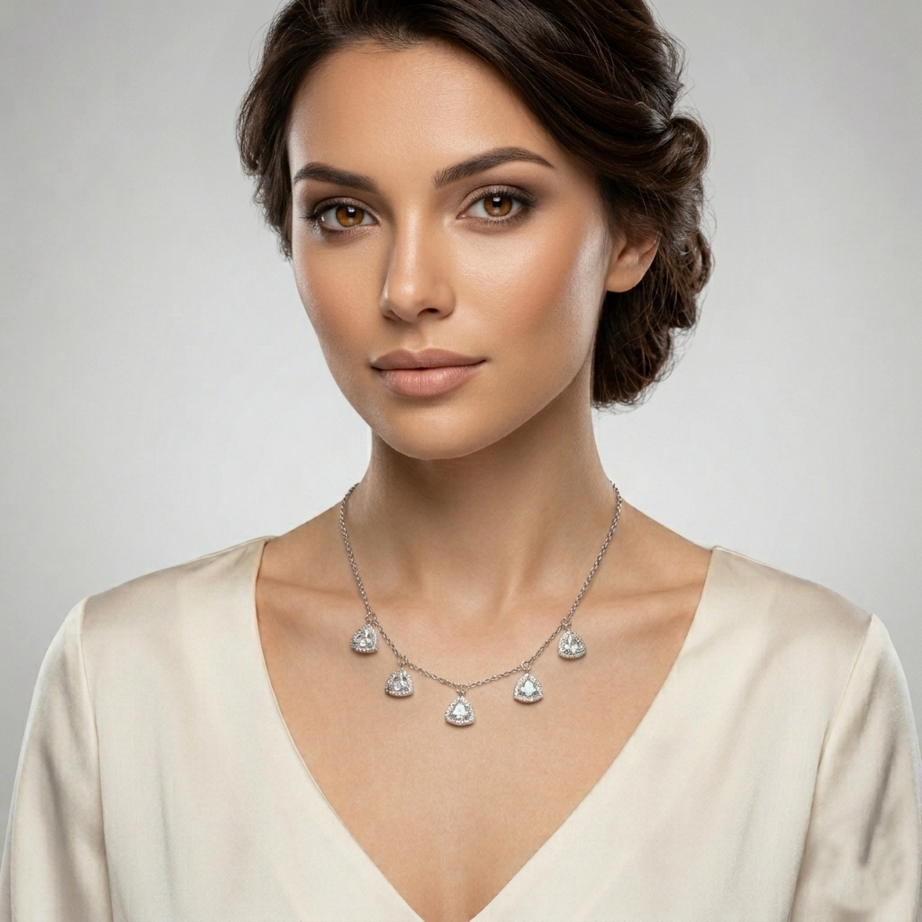 SIGOR 925 Silver Fancy Multi Charm Necklace for Women