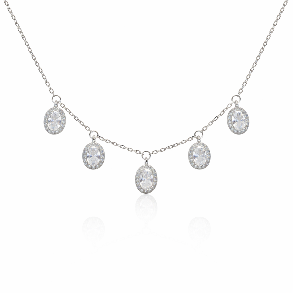 SIGOR 925 Silver Minimal Multi Charm Elegant Chain