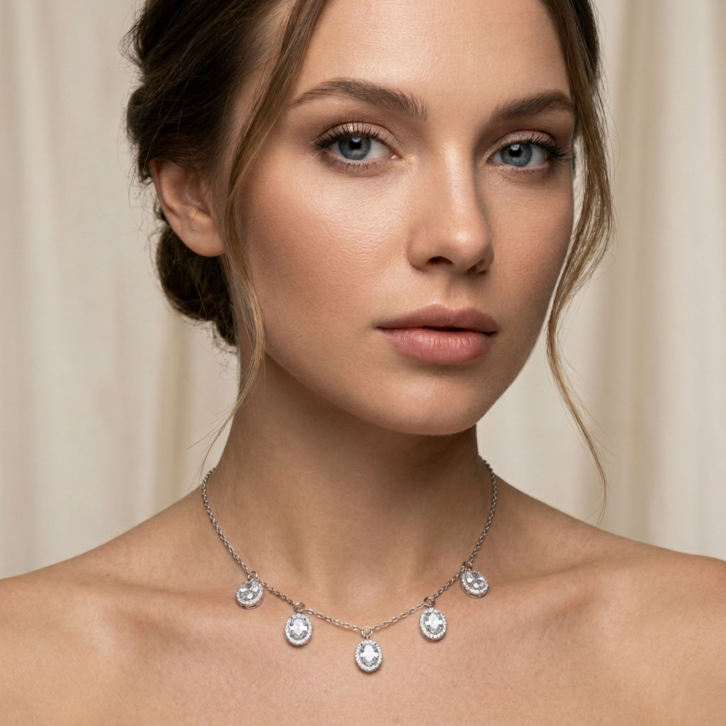 SIGOR 925 Silver Minimal Multi Charm Elegant Chain