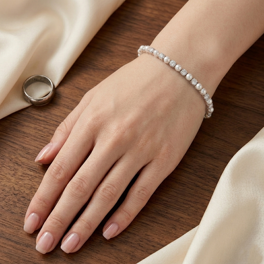 Moonlight Pearl Diamond Bracelet