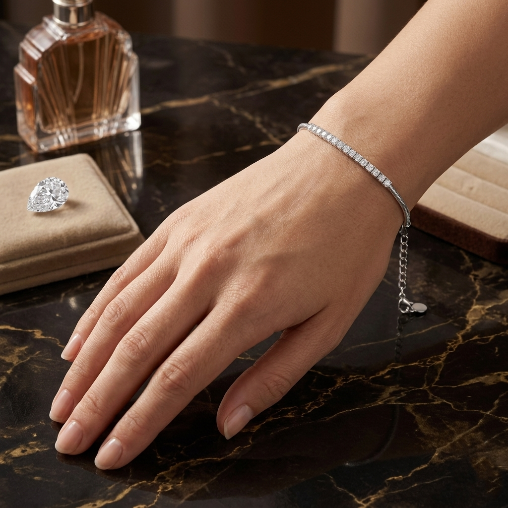Luxe Shine Diamond Tennis Bracelet – Sterling Silver 925