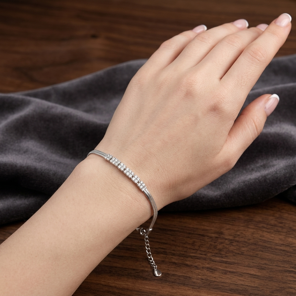 Dazzling Elegance Diamond Bracelet – 925 Sterling Silver