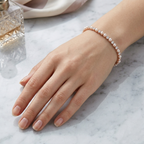 Royal Grace Pearl & Diamond Bracelet In Rose Tone