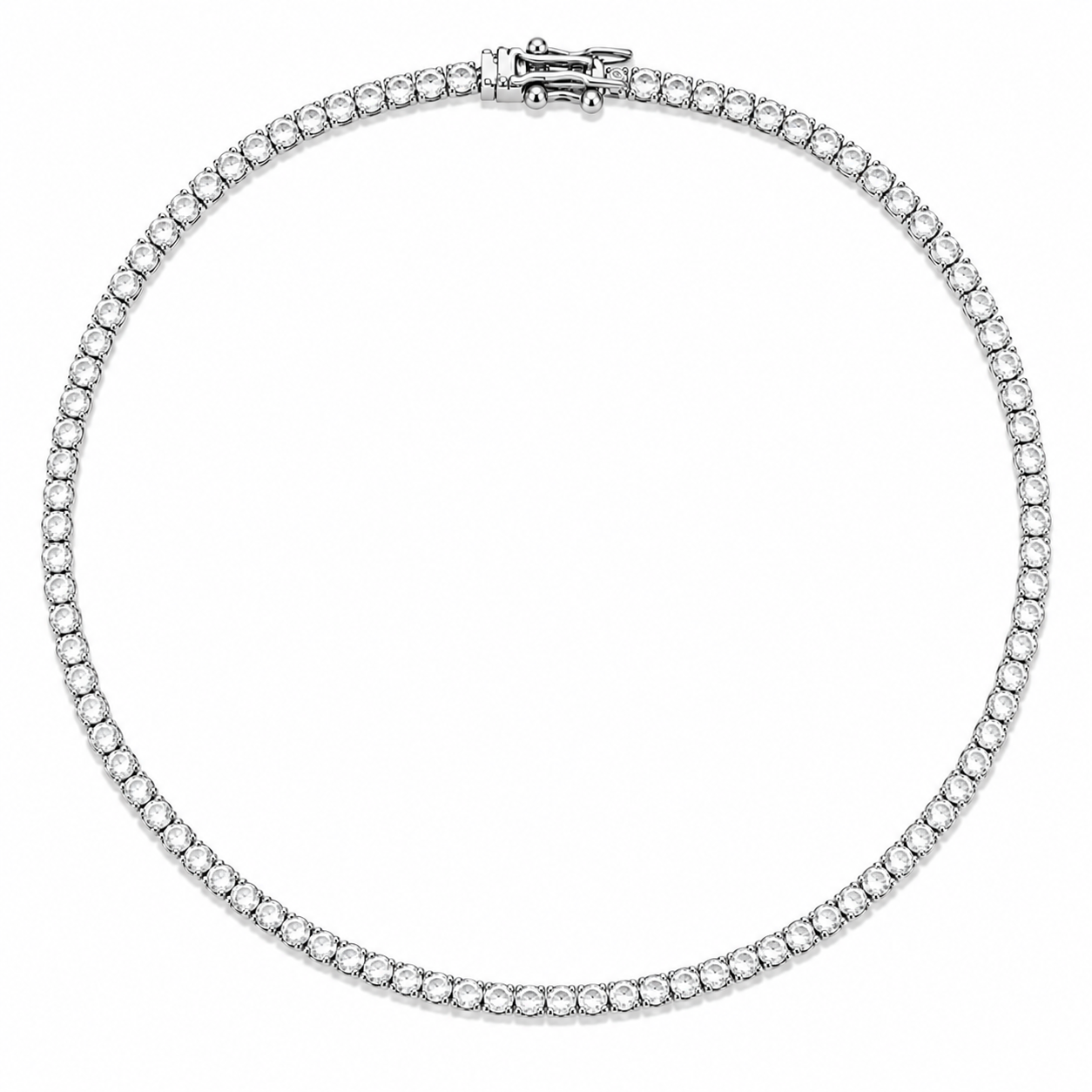 Diamond Look 925 Silver Tennis Bracelet