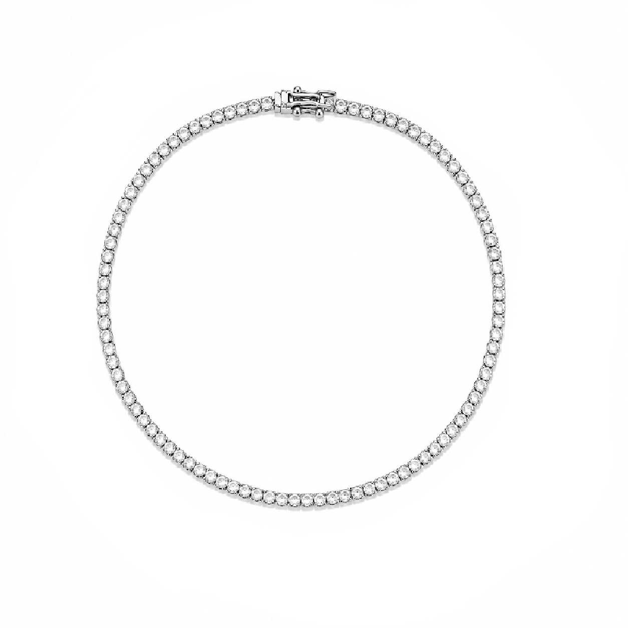 Diamond Look 925 Silver Tennis Bracelet