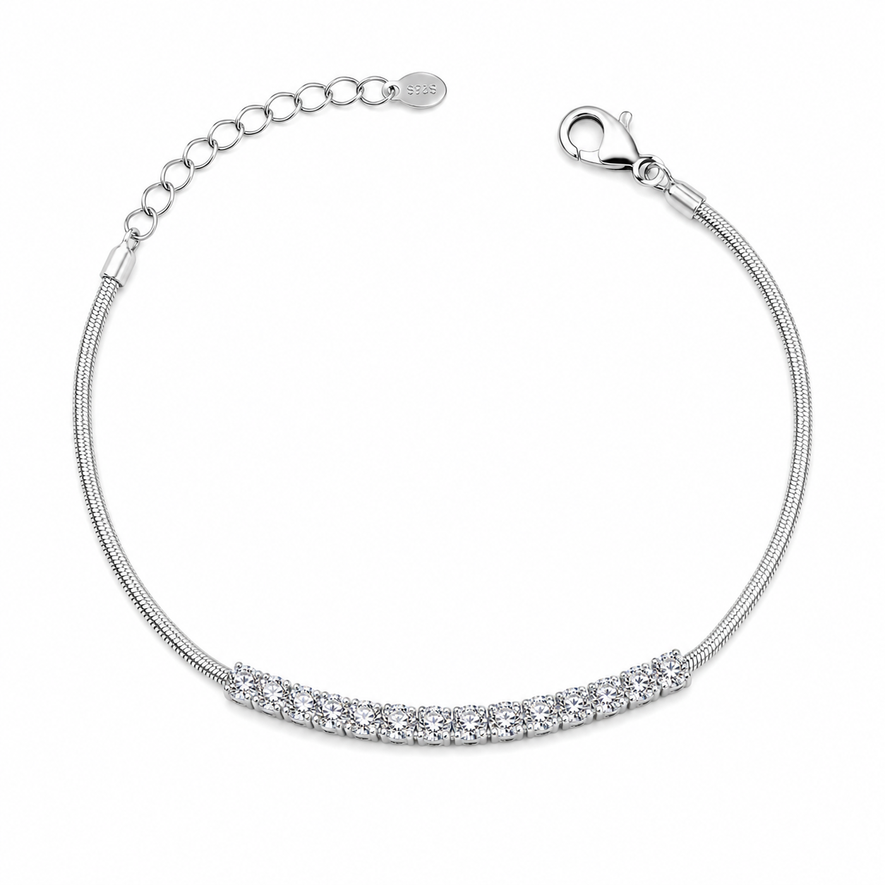 Pure Glamour Tennis Diamond Bracelet – Sterling Silver 925