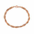 Rose Glow Twisted Silver Bracelet
