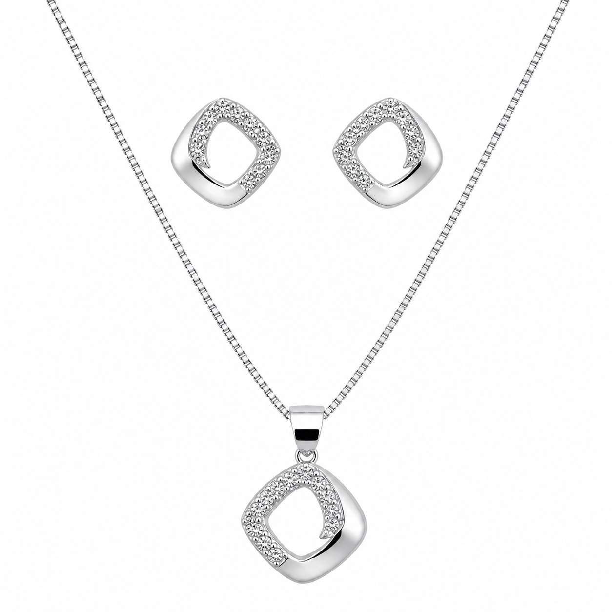 Moonlit Spark Silver Pendant Chain