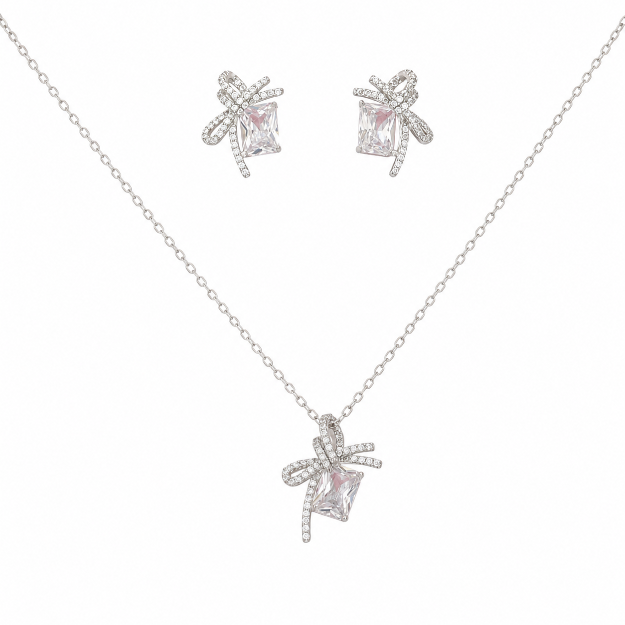 Silver Dewdrop Charm Chain