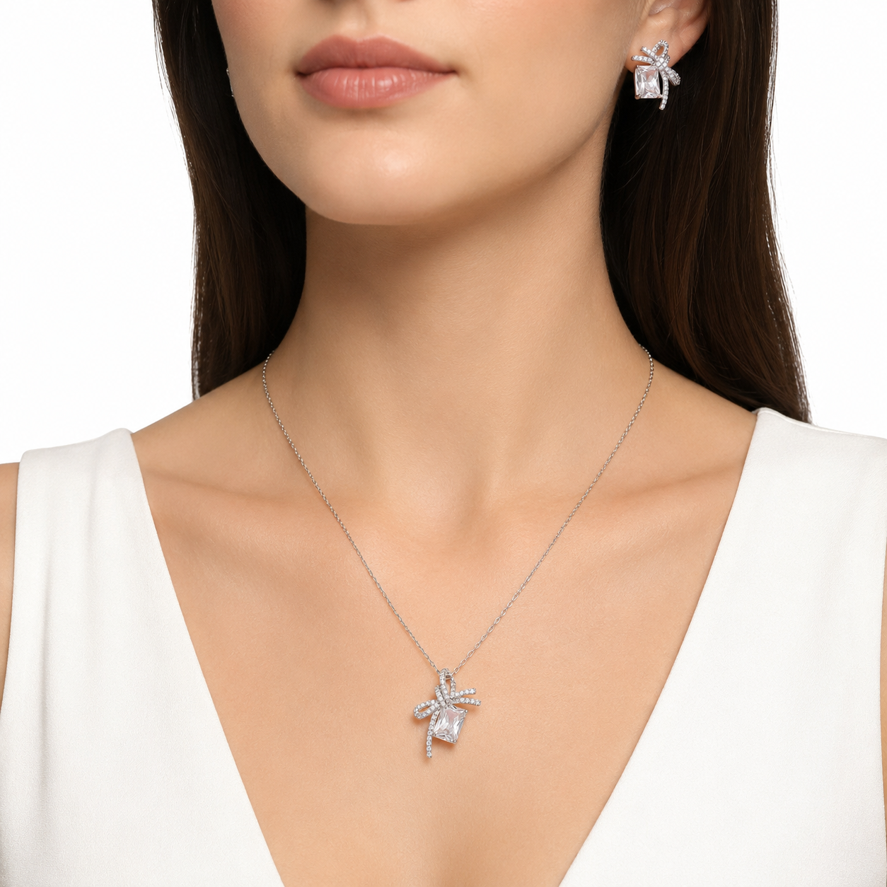 Silver Dewdrop Charm Chain