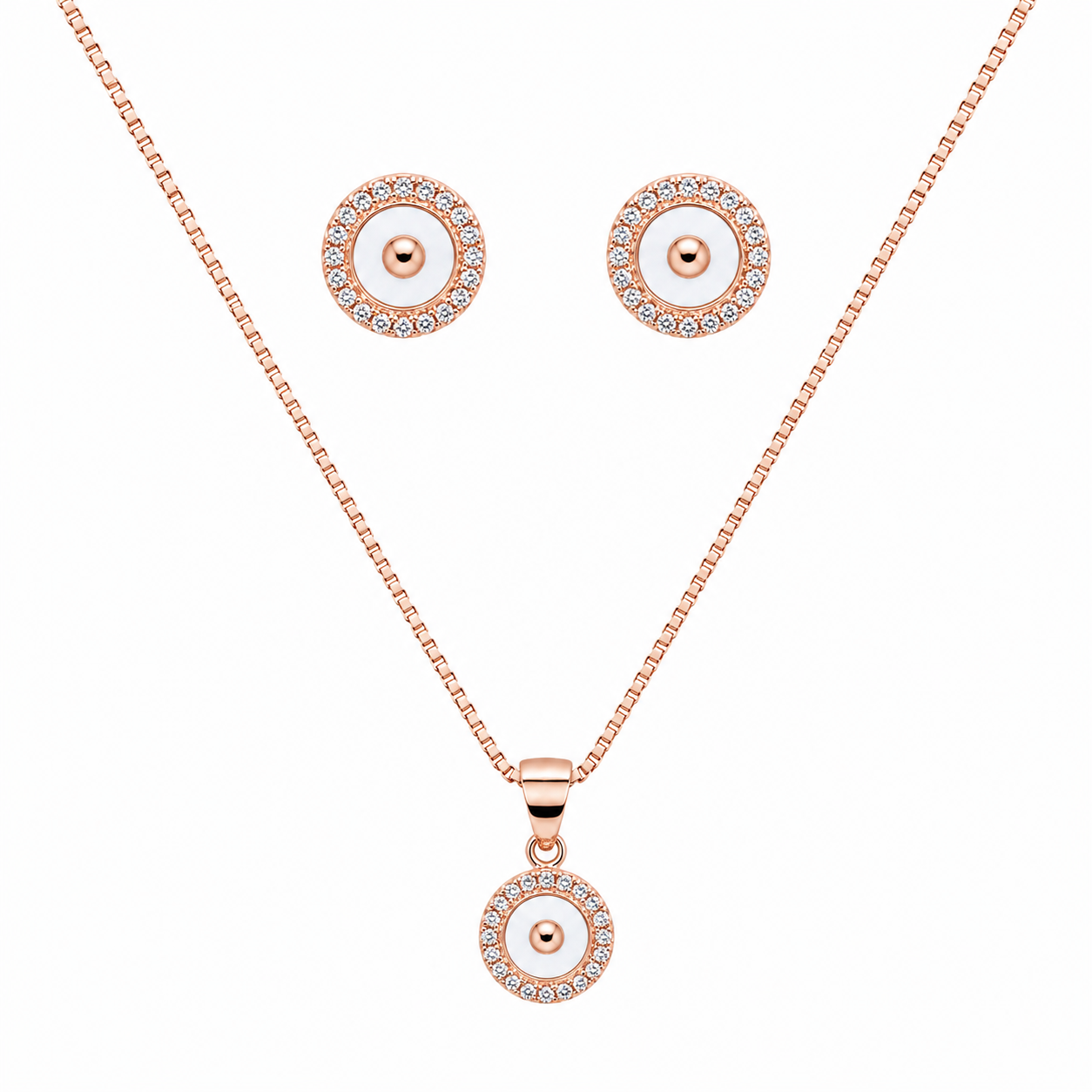 Eternal Spark Silver Chain Pendant In Rose Tone