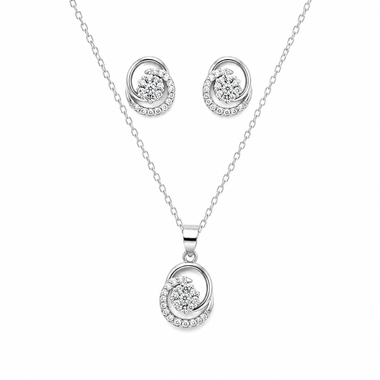 Celestial Glow Silver Pendant Chain