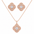 Silver Sparkle Pendant Chain In Rose Tone