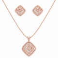Celestial Drop Silver Pendant In Rose Tone