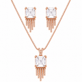 Luxe Shine Silver Chain Pendant Rose Tone