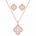 Diamond Cut Silver Pendant Chain In Rose Tone