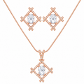 Classic Solitaire Pendant Chain In Rose Tone