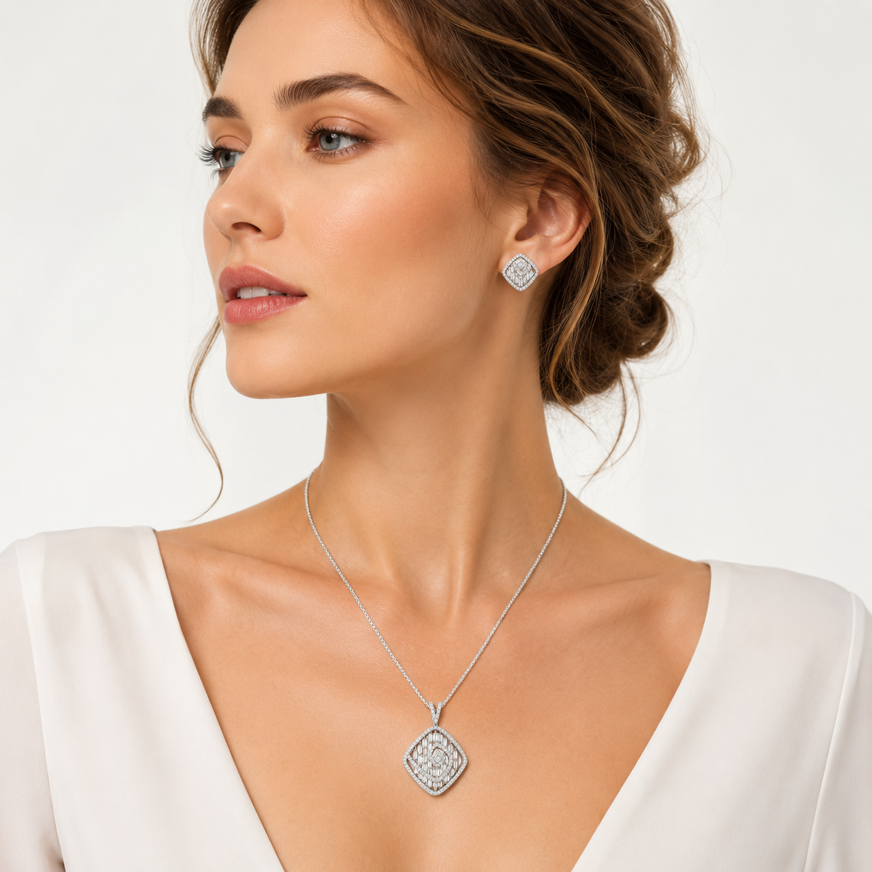 Celestial Drop Silver Pendant
