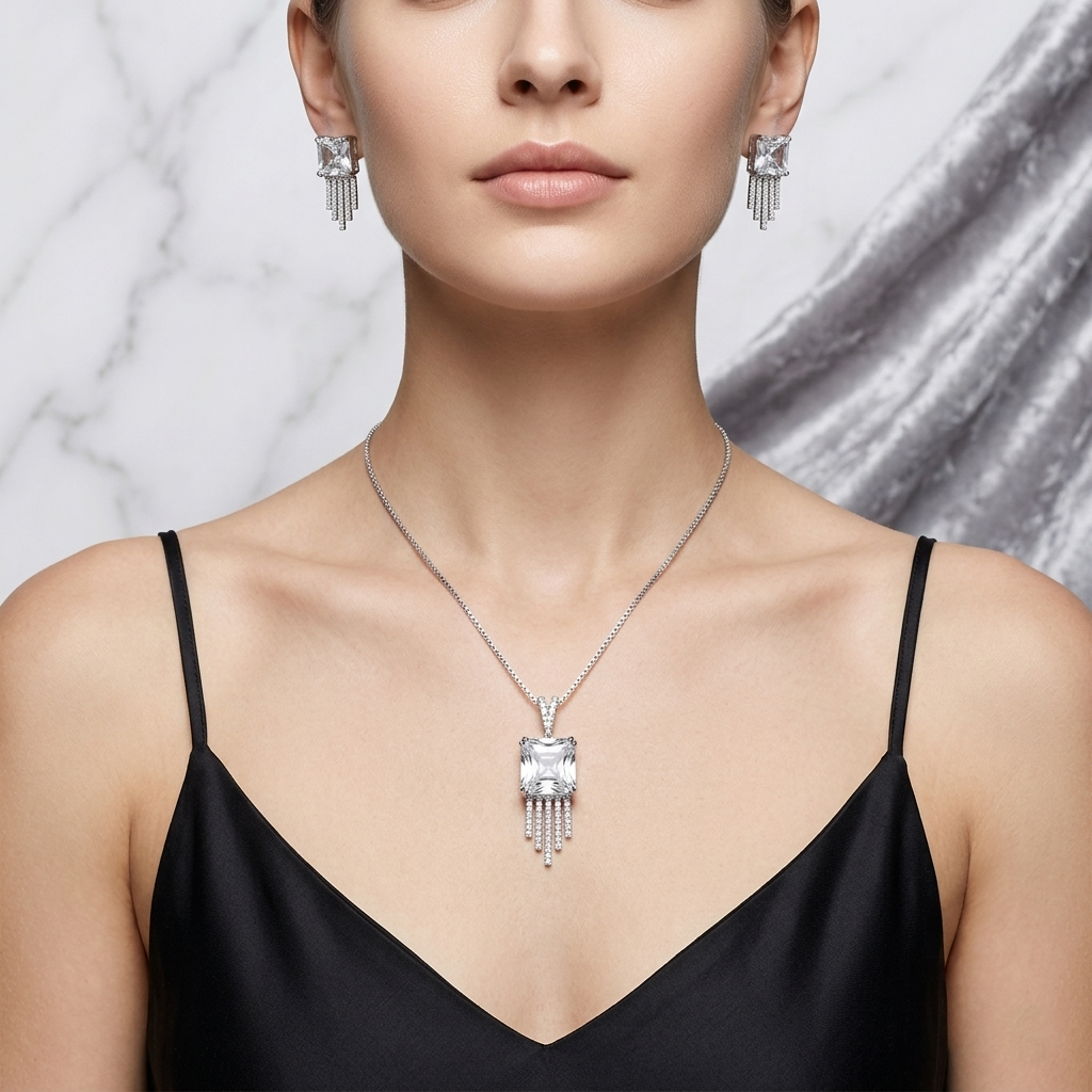 Luxe Shine Silver Chain Pendant