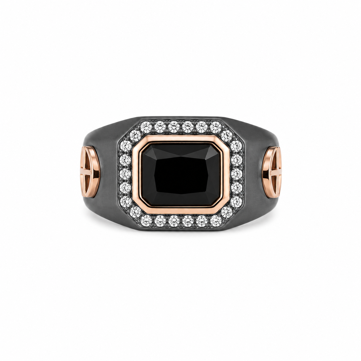 925 Silver Matte Black Finish Men's Ring