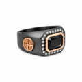 925 Silver Matte Black Finish Men's Ring