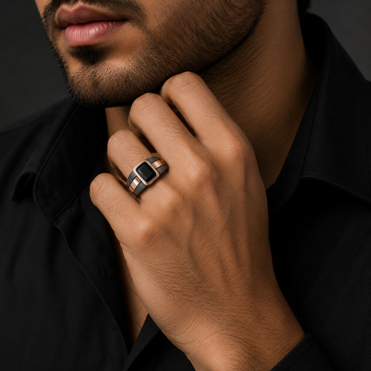 925 Silver Classic Black Onyx Men's Ring