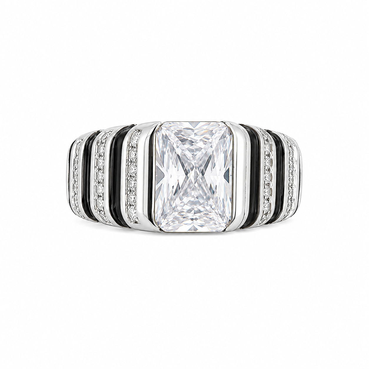 925 Silver Exclusive White Stone Men's Ring