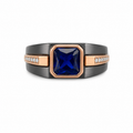925 Silver Modern Blue Gem Men's Ring