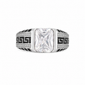 925 Silver Infinity White Stone Men's Ring