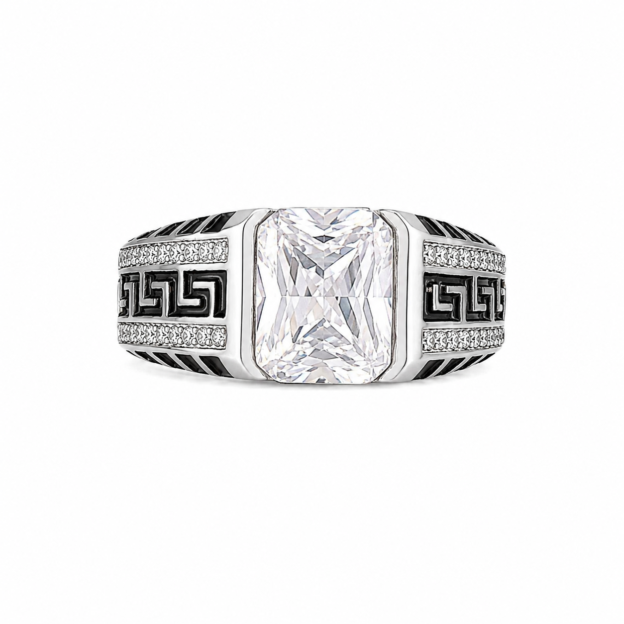 925 Silver Infinity White Stone Men's Ring