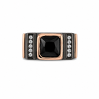 925 Silver Signature Black Stone Ring for Men