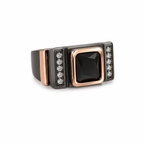 925 Silver Signature Black Stone Ring for Men