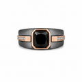 925 Silver Matte Black Finish Men's Ring