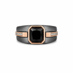 925 Silver Matte Black Finish Men's Ring