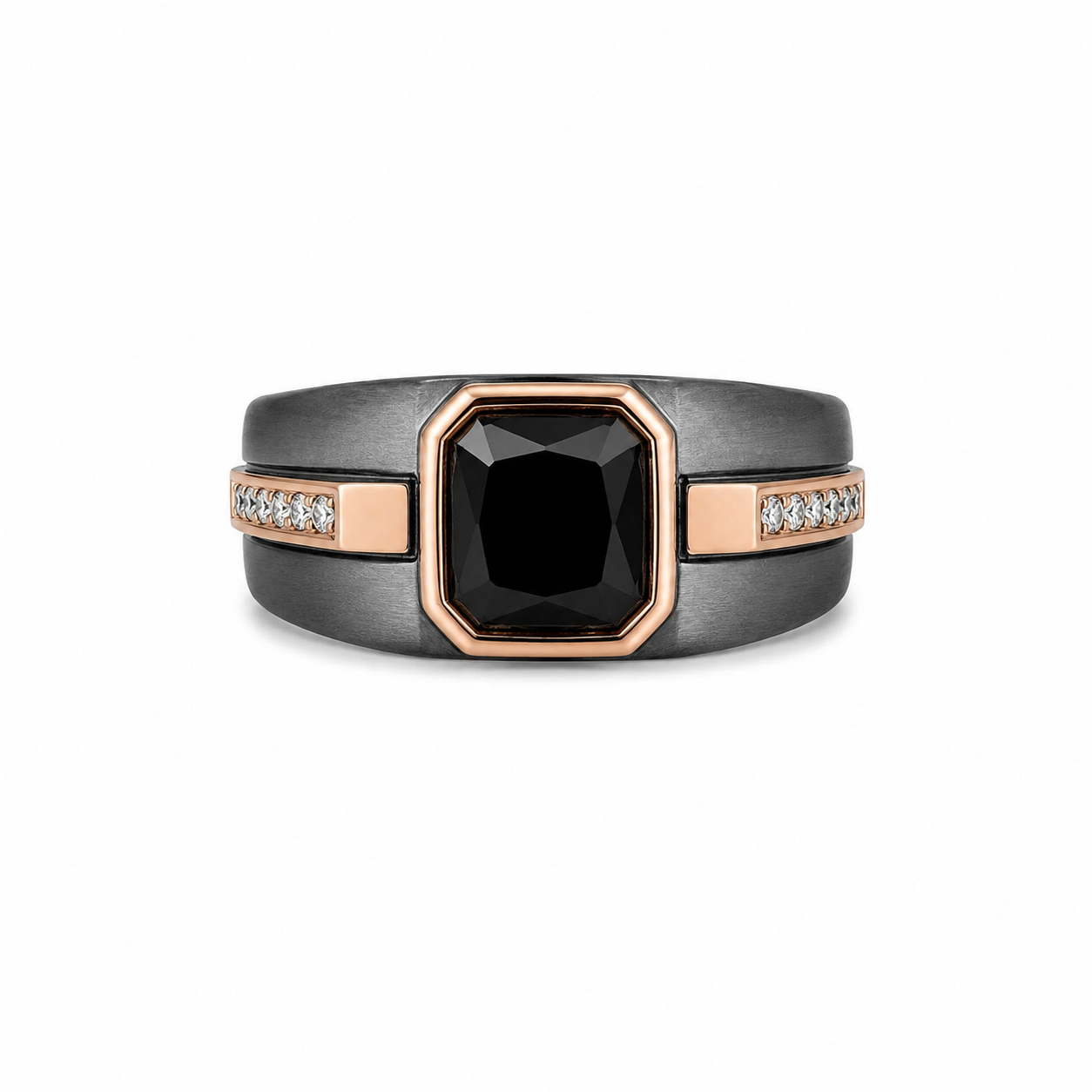 925 Silver Matte Black Finish Men's Ring