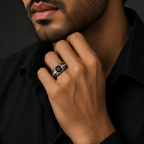 925 Silver Matte Black Finish Men's Ring