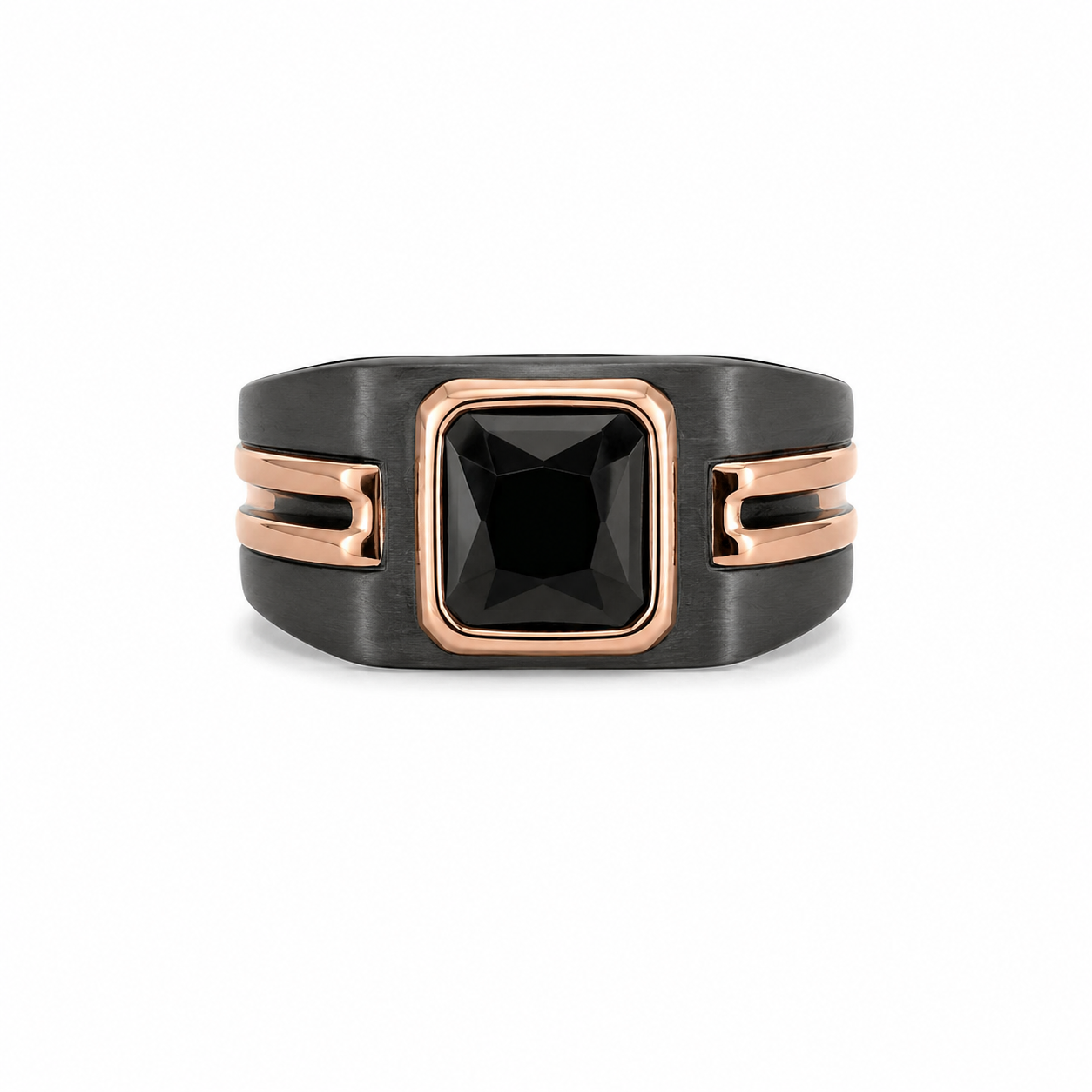 925 Silver Matte Black Finish Men's Ring