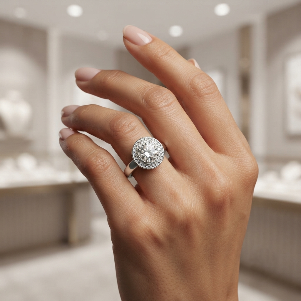 925 Silver Velvet Charm Round Ring