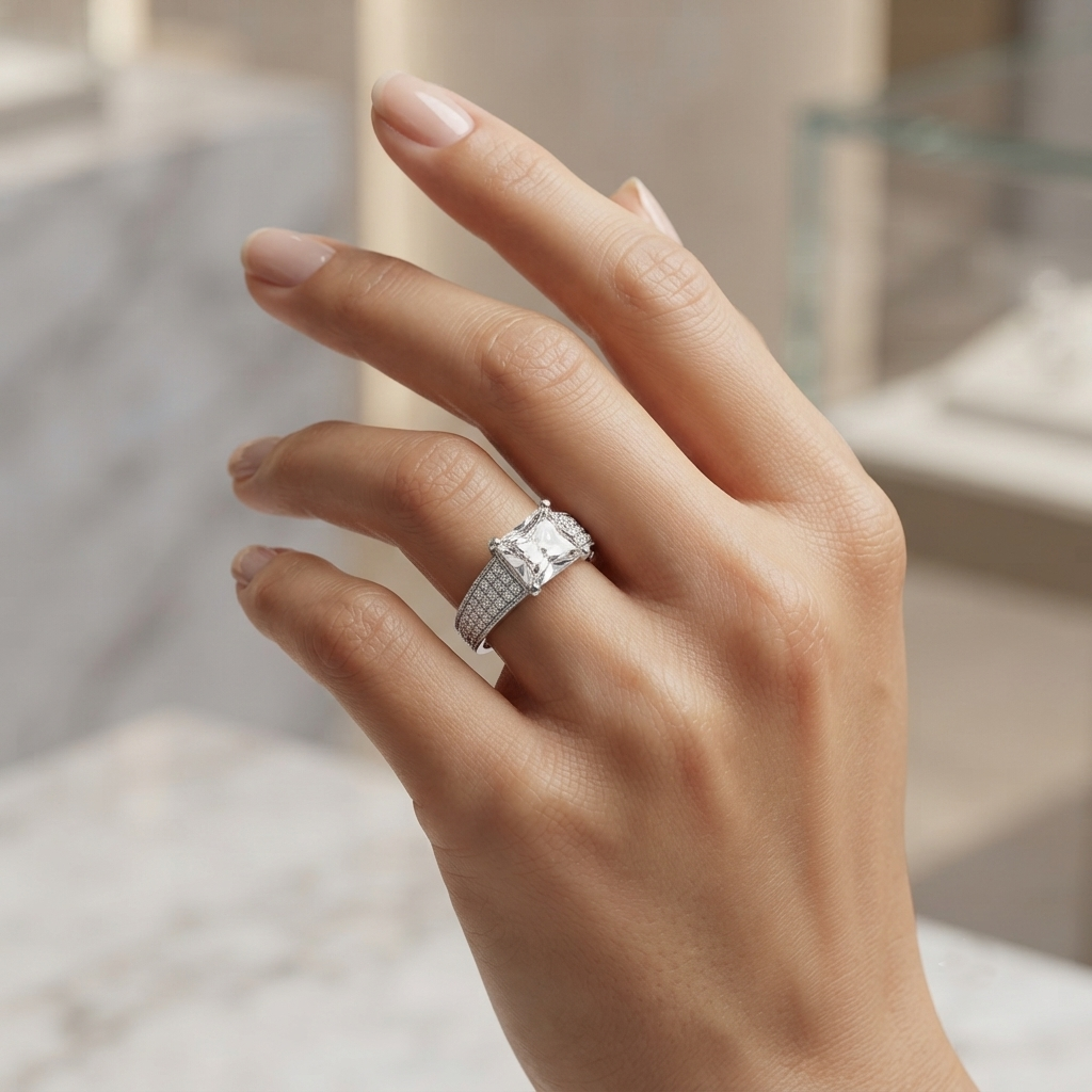 SIGOR 925 Silver Crystal Whisper Ring