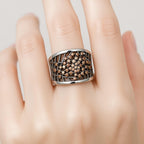 Silver VivaRoma Art Orange Diamond Ring