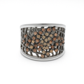 Silver VivaRoma Art Orange Diamond Ring