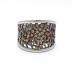 Silver VivaRoma Art Orange Diamond Ring
