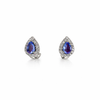 Royal Teardrop Sapphire Halo Earrings