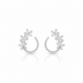 Silver Elegant Round Floral Earring