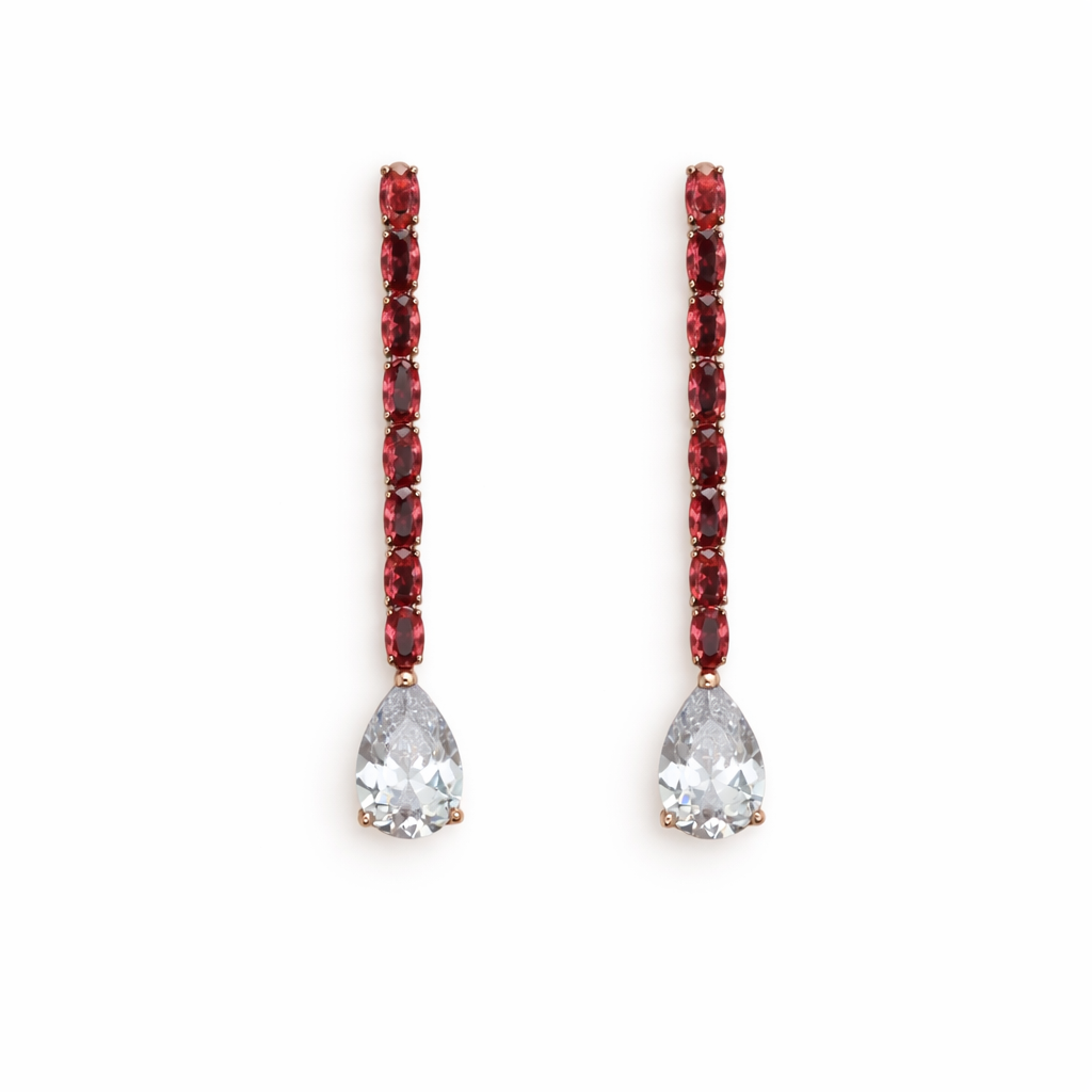 Ruby Cascade Teardrop Earrings
